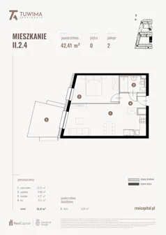 2 pokoje, mieszkanie 40,91 m², parter, oferta nr III.2.1, Apartamenty Tuwima, Łódź, Śródmieście, ul. Juliana Tuwima