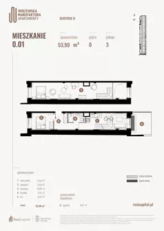 3 pokoje, mieszkanie 53,90 m², parter, oferta nr B.00.01., Wima Apartments, Łódź, Widzew, Stary Widzew, al. Piłsudskiego 135