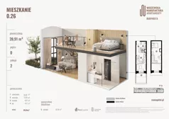 2 pokoje, mieszkanie 39,91 m², parter, oferta nr B.00.26., Wima Apartments, Łódź, Widzew, Stary Widzew, al. Piłsudskiego 135