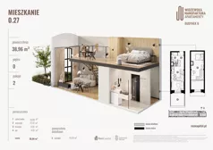 2 pokoje, mieszkanie 38,96 m², parter, oferta nr B.00.27., Wima Apartments, Łódź, Widzew, Stary Widzew, al. Piłsudskiego 135