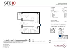 3 pokoje, mieszkanie 58,62 m², piętro 1, oferta nr CH110/M/D1.1.1.07, STO10 Chylońska - Etap 4, Gdynia, Chylonia, ul. Chylońska 110, 110c