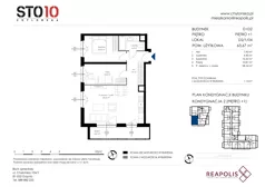 3 pokoje, mieszkanie 63,67 m², piętro 1, oferta nr CH110/M/D2.1.04, STO10 Chylońska - Etap 4, Gdynia, Chylonia, ul. Chylońska 110, 110c
