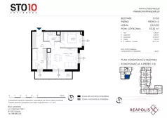 3 pokoje, mieszkanie 53,52 m², piętro 3, oferta nr CH110/M/D2.3.03, STO10 Chylońska - Etap 4, Gdynia, Chylonia, ul. Chylońska 110, 110c