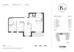 4 pokoje, mieszkanie 86,24 m², piętro 1, oferta nr A.1.1, K48, Gdańsk, Przymorze, ul. Kołobrzeska 48