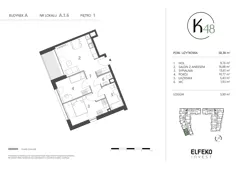 3 pokoje, mieszkanie 58,38 m², piętro 1, oferta nr A.1.6, K48, Gdańsk, Przymorze, ul. Kołobrzeska 48