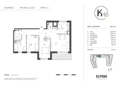 4 pokoje, mieszkanie 86,24 m², piętro 2, oferta nr A.2.1, K48, Gdańsk, Przymorze, ul. Kołobrzeska 48