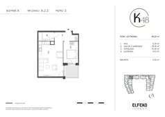2 pokoje, mieszkanie 49,29 m², piętro 2, oferta nr A.2.2, K48, Gdańsk, Przymorze, ul. Kołobrzeska 48