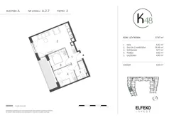 3 pokoje, mieszkanie 57,47 m², piętro 2, oferta nr A.2.7, K48, Gdańsk, Przymorze, ul. Kołobrzeska 48