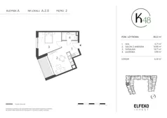 2 pokoje, mieszkanie 40,22 m², piętro 2, oferta nr A.2.8, K48, Gdańsk, Przymorze, ul. Kołobrzeska 48