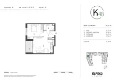 2 pokoje, mieszkanie 44,55 m², piętro 4, oferta nr A.4.9, K48, Gdańsk, Przymorze, ul. Kołobrzeska 48