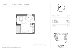 2 pokoje, mieszkanie 44,31 m², piętro 4, oferta nr A.4.10, K48, Gdańsk, Przymorze, ul. Kołobrzeska 48