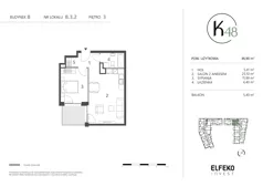 2 pokoje, mieszkanie 46,90 m², piętro 3, oferta nr B.3.2, K48, Gdańsk, Przymorze, ul. Kołobrzeska 48