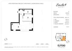 2 pokoje, mieszkanie 45,25 m², piętro 1, oferta nr D.2.3, Smolna 4, Sopot, Świemirowo, ul. Smolna 4