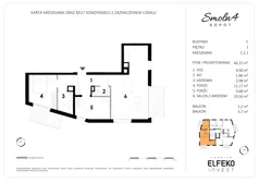 3 pokoje, mieszkanie 66,15 m², piętro 1, oferta nr C.2.1, Smolna 4, Sopot, Świemirowo, ul. Smolna 4