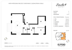 3 pokoje, mieszkanie 77,10 m², piętro 1, oferta nr E.2.3, Smolna 4, Sopot, Świemirowo, ul. Smolna 4
