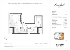 3 pokoje, mieszkanie 56,81 m², piętro 3, oferta nr E.4.2, Smolna 4, Sopot, Świemirowo, ul. Smolna 4