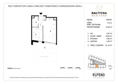 2 pokoje, apartament inwestycyjny 37,90 m², parter, oferta nr A.0.11, Bałtycka Sea Park, Krynica Morska, ul. Bałtycka