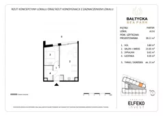 2 pokoje, apartament inwestycyjny 39,11 m², parter, oferta nr A.0.6, Bałtycka Sea Park, Krynica Morska, ul. Bałtycka