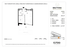 2 pokoje, apartament inwestycyjny 38,31 m², parter, oferta nr A.0.9, Bałtycka Sea Park, Krynica Morska, ul. Bałtycka