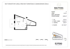 1 pokój, apartament inwestycyjny 32,04 m², piętro 4, oferta nr A.4.16, Bałtycka Sea Park, Krynica Morska, ul. Bałtycka