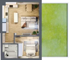 2 pokoje, mieszkanie 47,67 m², parter, oferta nr 5/M4, Nowa Cegielnia, Gorzów Wielkopolski, Janice, ul. Warszawska 185