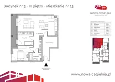 3 pokoje, mieszkanie 83,24 m², piętro 3, oferta nr 3/M15, Nowa Cegielnia bud. 3 i 4, Gorzów Wielkopolski, Janice, ul. Warszawska 185