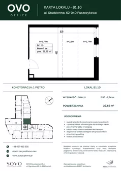 Biuro 29,62 m², oferta nr B/1/10, OVO Office, Puszczykowo, ul. Studzienna