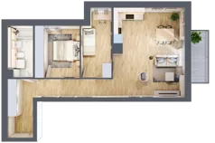 3 pokoje, mieszkanie 66,46 m², piętro 2, oferta nr A14, Tarasy Rokietnicy, Rokietnica, ul. Trakt Napoleoński