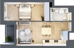 2 pokoje, mieszkanie 36,71 m², piętro 1, oferta nr A10, Kamienica Calisia, Kalisz, Śródmieście, ul. Złota 20A