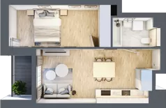 2 pokoje, mieszkanie 36,71 m², piętro 2, oferta nr A21, Kamienica Calisia, Kalisz, Śródmieście, ul. Złota 20A