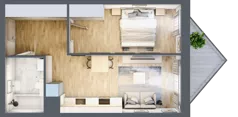 2 pokoje, mieszkanie 41,44 m², piętro 1, oferta nr B/1/4, Ogrodowa 12, Poznań, Stare Miasto, Stare Miasto, ul. Ogrodowa 12