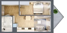 2 pokoje, mieszkanie 41,45 m², piętro 2, oferta nr B/2/11, Ogrodowa 12, Poznań, Stare Miasto, Stare Miasto, ul. Ogrodowa 12