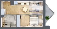 2 pokoje, mieszkanie 41,59 m², piętro 2, oferta nr B/2/4, Ogrodowa 12, Poznań, Stare Miasto, Stare Miasto, ul. Ogrodowa 12