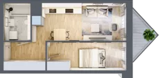 2 pokoje, mieszkanie 36,43 m², piętro 2, oferta nr B/2/8, Ogrodowa 12, Poznań, Stare Miasto, Stare Miasto, ul. Ogrodowa 12