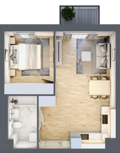 2 pokoje, mieszkanie 36,59 m², piętro 2, oferta nr G31, Osiedle Gwiazdowo, Gwiazdowo, ul. Mikołaja Kopernika