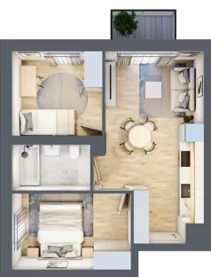 3 pokoje, mieszkanie 41,56 m², piętro 3, oferta nr G39, Osiedle Gwiazdowo, Gwiazdowo, ul. Mikołaja Kopernika