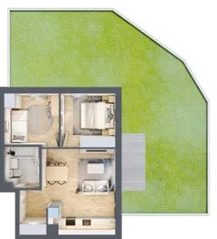 3 pokoje, mieszkanie 45,69 m², parter, oferta nr A08, Osiedle Wajdy 20, Kutno, ul. Andrzeja Wajdy 20