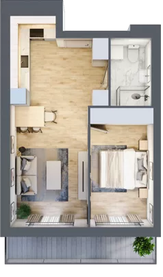 2 pokoje, mieszkanie 38,75 m², parter, oferta nr A05, Dąbrowskiego 9, Szczecin, Zachód, Nowe Miasto, ul. Dąbrowskiego / Piekary