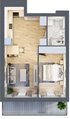 2 pokoje, mieszkanie 38,75 m², piętro 1, oferta nr A12, Dąbrowskiego 9, Szczecin, Zachód, Nowe Miasto, ul. Dąbrowskiego / Piekary