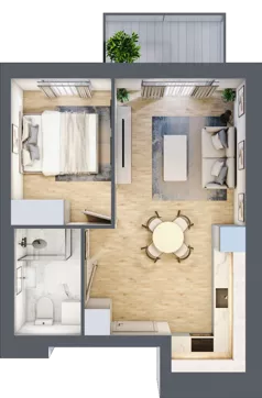 2 pokoje, mieszkanie 32,25 m², parter, oferta nr B02, Dąbrowskiego 9, Szczecin, Zachód, Nowe Miasto, ul. Dąbrowskiego / Piekary