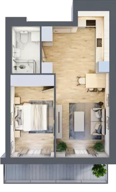2 pokoje, mieszkanie 38,66 m², parter, oferta nr B03, Dąbrowskiego 9, Szczecin, Zachód, Nowe Miasto, ul. Dąbrowskiego / Piekary