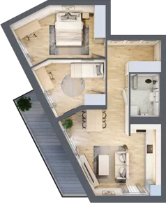 3 pokoje, mieszkanie 57,01 m², parter, oferta nr B06, Dąbrowskiego 9, Szczecin, Zachód, Nowe Miasto, ul. Dąbrowskiego / Piekary