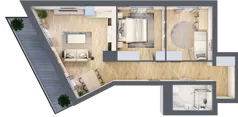 3 pokoje, mieszkanie 57,40 m², piętro 1, oferta nr B14, Dąbrowskiego 9, Szczecin, Zachód, Nowe Miasto, ul. Dąbrowskiego / Piekary