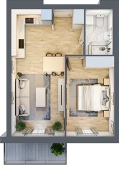 2 pokoje, mieszkanie 39,96 m², piętro 2, oferta nr B18, Dąbrowskiego 9, Szczecin, Zachód, Nowe Miasto, ul. Dąbrowskiego / Piekary
