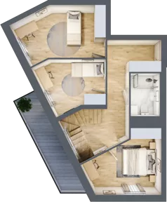 4 pokoje, penthouse 80,37 m², piętro 4, oferta nr B34, Dąbrowskiego 9, Szczecin, Zachód, Nowe Miasto, ul. Dąbrowskiego / Piekary