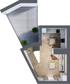 4 pokoje, penthouse 80,37 m², piętro 4, oferta nr B34, Dąbrowskiego 9, Szczecin, Zachód, Nowe Miasto, ul. Dąbrowskiego / Piekary