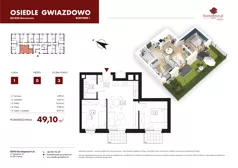 3 pokoje, mieszkanie 49,10 m², parter, oferta nr I01, Osiedle Gwiazdowo, Gwiazdowo, ul. Mikołaja Kopernika