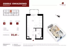 1 pokój, mieszkanie 25,61 m², piętro 1, oferta nr I18, Osiedle Gwiazdowo, Gwiazdowo, ul. Mikołaja Kopernika
