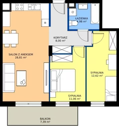 3 pokoje, mieszkanie 65,47 m², piętro 1, oferta nr M05, Villa Austeria, Nowy Dwór Mazowiecki, Kępa Nowodworska, Kępa Nowodworska, ul. Przejazd 2