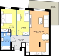 3 pokoje, mieszkanie 66,68 m², piętro 2, oferta nr M16, Villa Austeria, Nowy Dwór Mazowiecki, Kępa Nowodworska, Kępa Nowodworska, ul. Przejazd 2